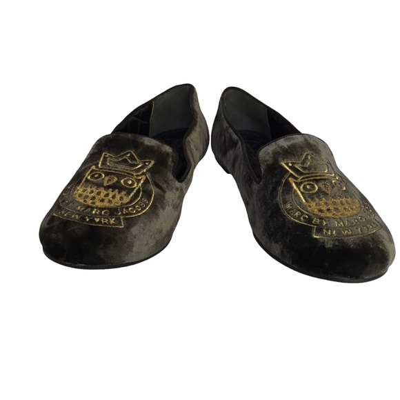 MARC BY MARC JACOBS Black Velvet Owl Smoking Slipper - Picture 9 of 14